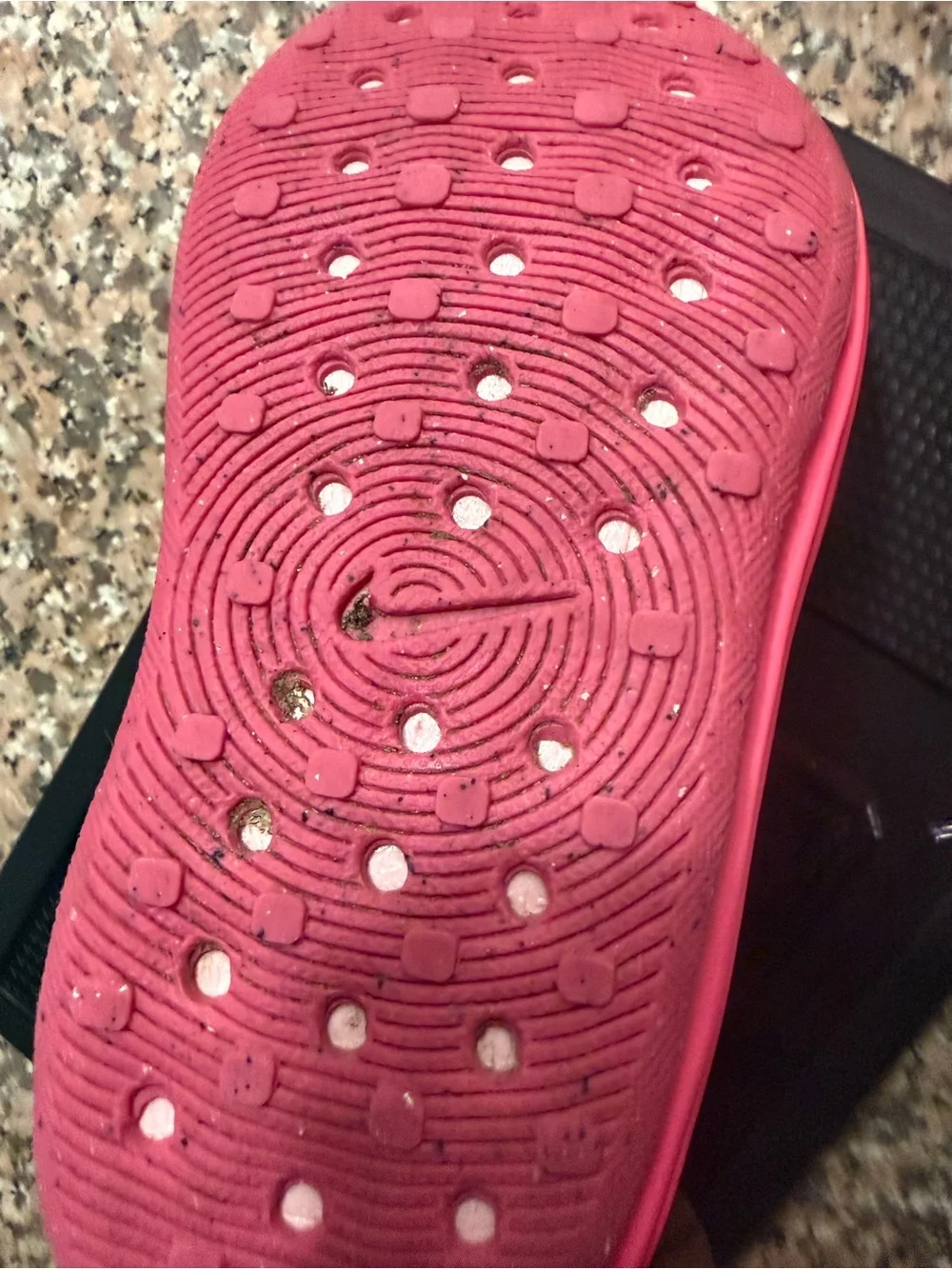 Nike Kids Pink Gradient Foam Clog with Silver Swoosh